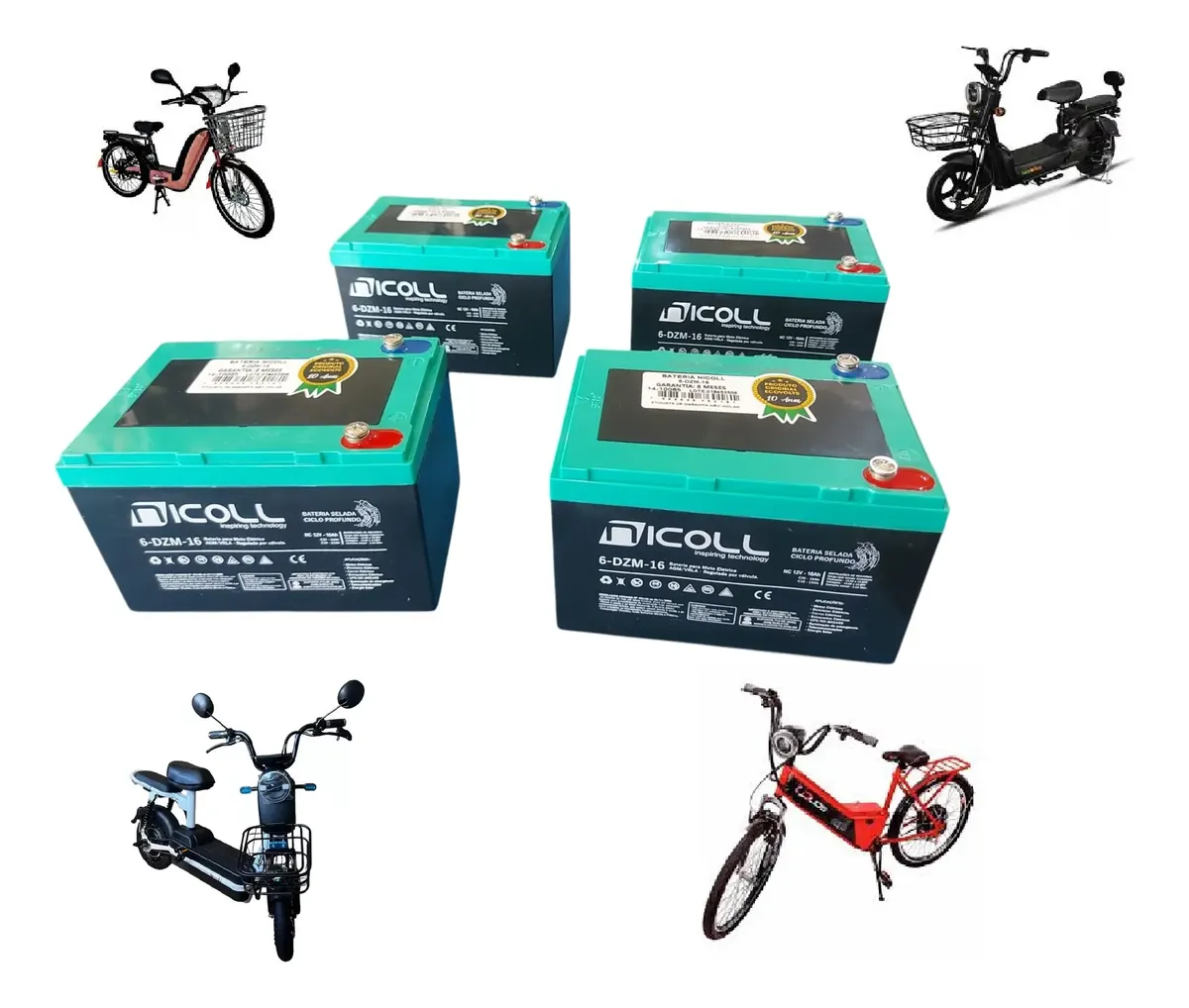 Bateria bicicleta elétrica 12v 16ah
