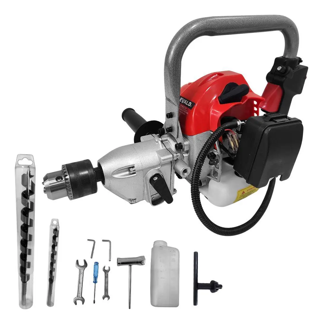 Furadeira Mourão A Gasolina 26cc 2t Reversão 2 Brocas Evald